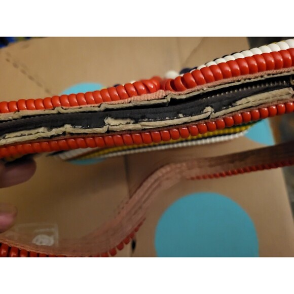 Vintage 1940s Telephone Phone Cord Rainbow Purse Handbag  7"×5" *READ* - Picture 10 of 10